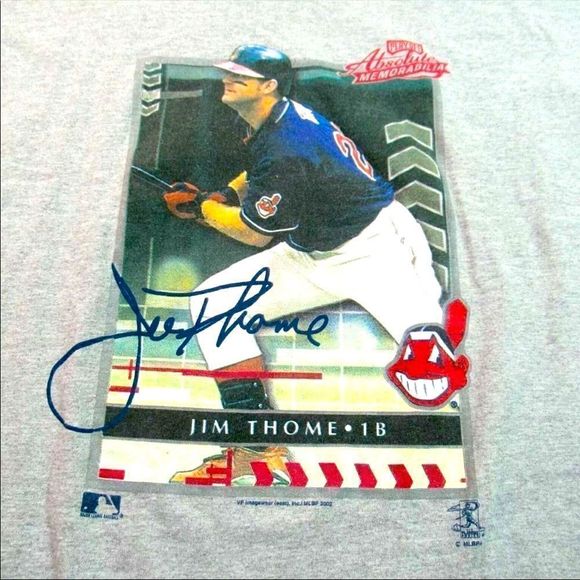 ⚾️ • VINTAGE 2002 Jim Thome Long Slv Tee Cleveland Indians Playoff Absolute • ⚾️ - Picture 2 of 4